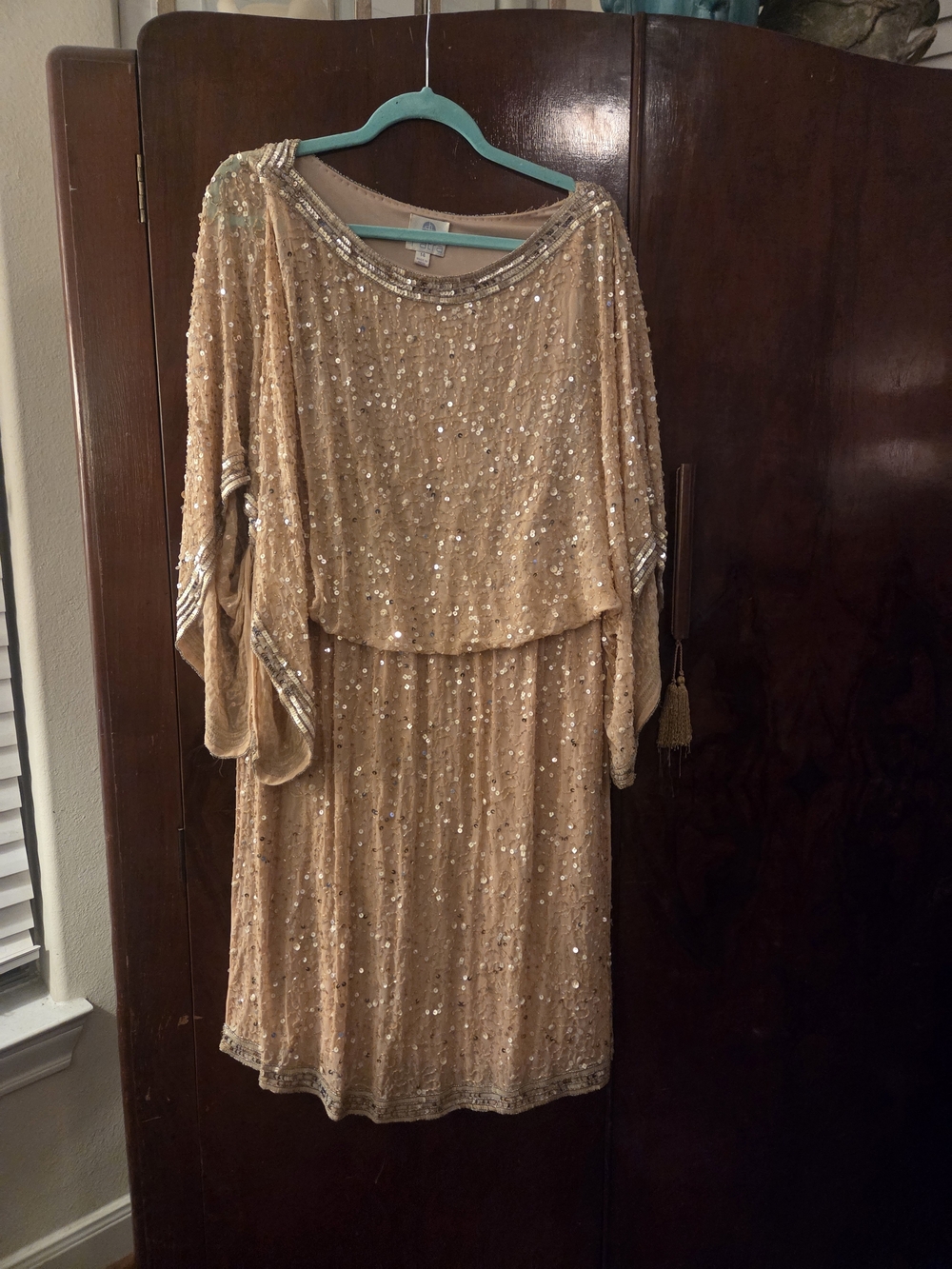 Sequin Embellished Champagne Women’s Dress